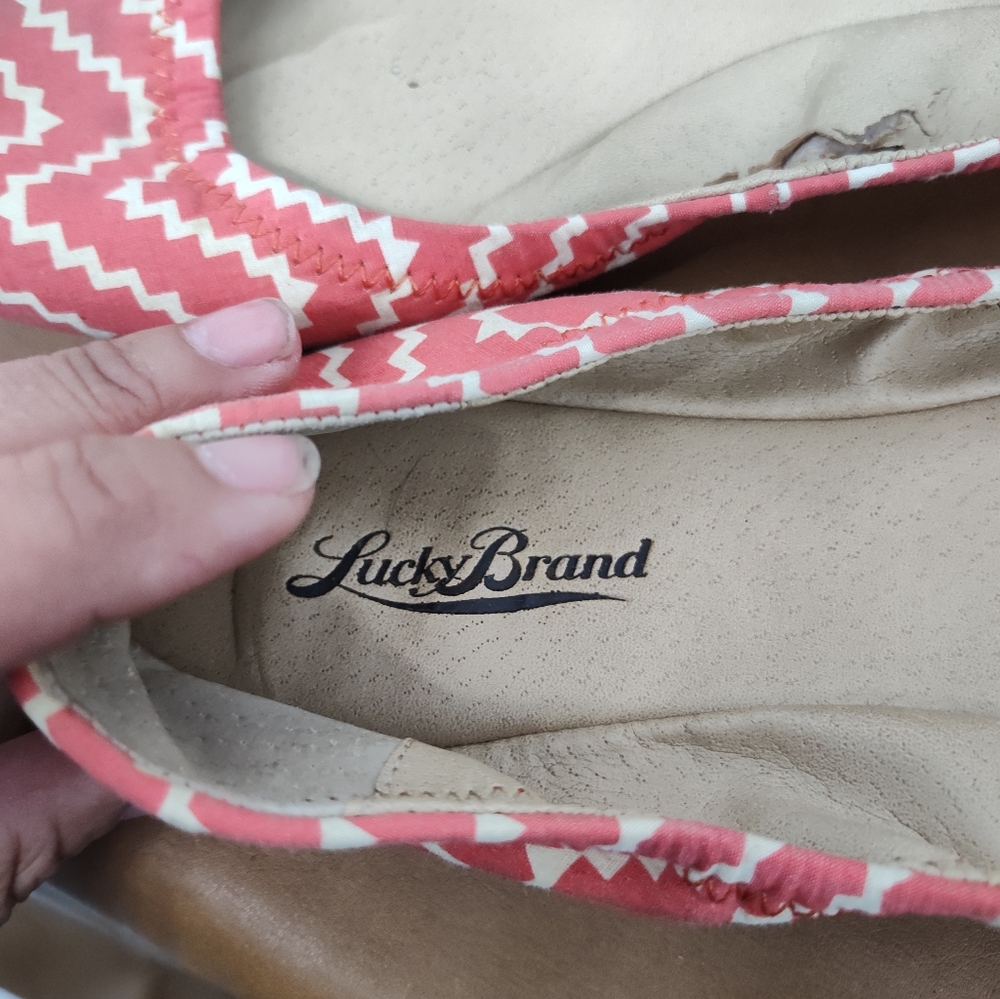 Lucky Brand Ballet Flats Coral Cream Womans Size 8.5M - Picture 8 of 8